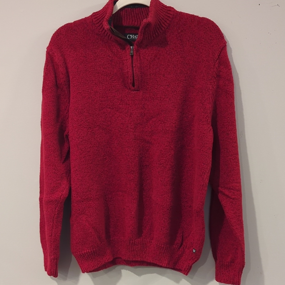 Chaps 1/4 Zip‎ Sweater Red size Large